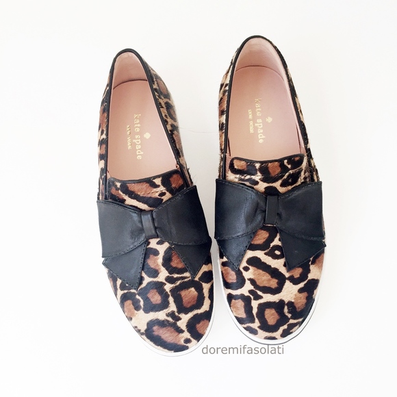 kate spade Shoes - KATE SPADE delise leopard bow flats loafers 10